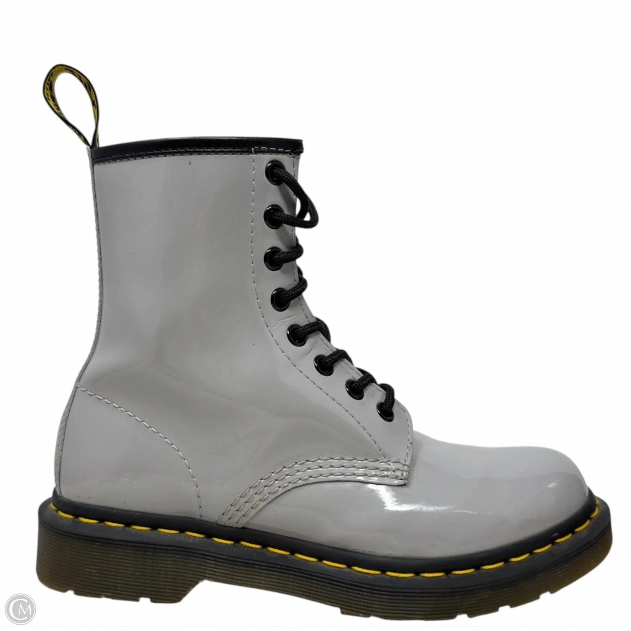 1460 Patent Lamper Boots By Dr Martens In Grey, Size: 6 Combat Boots Zipper Front