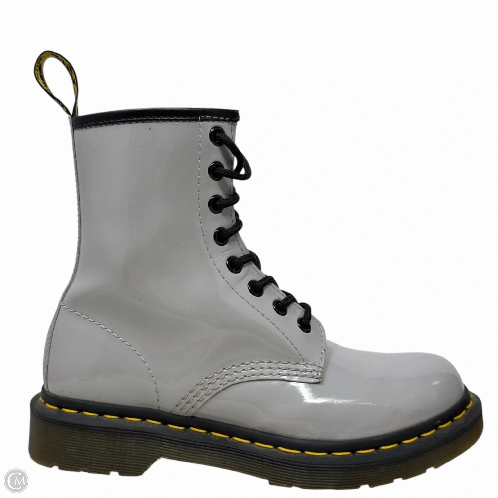 1460 Patent Lamper Boots By Dr Martens In Grey, Size: 6 Non Slip Combat Boots