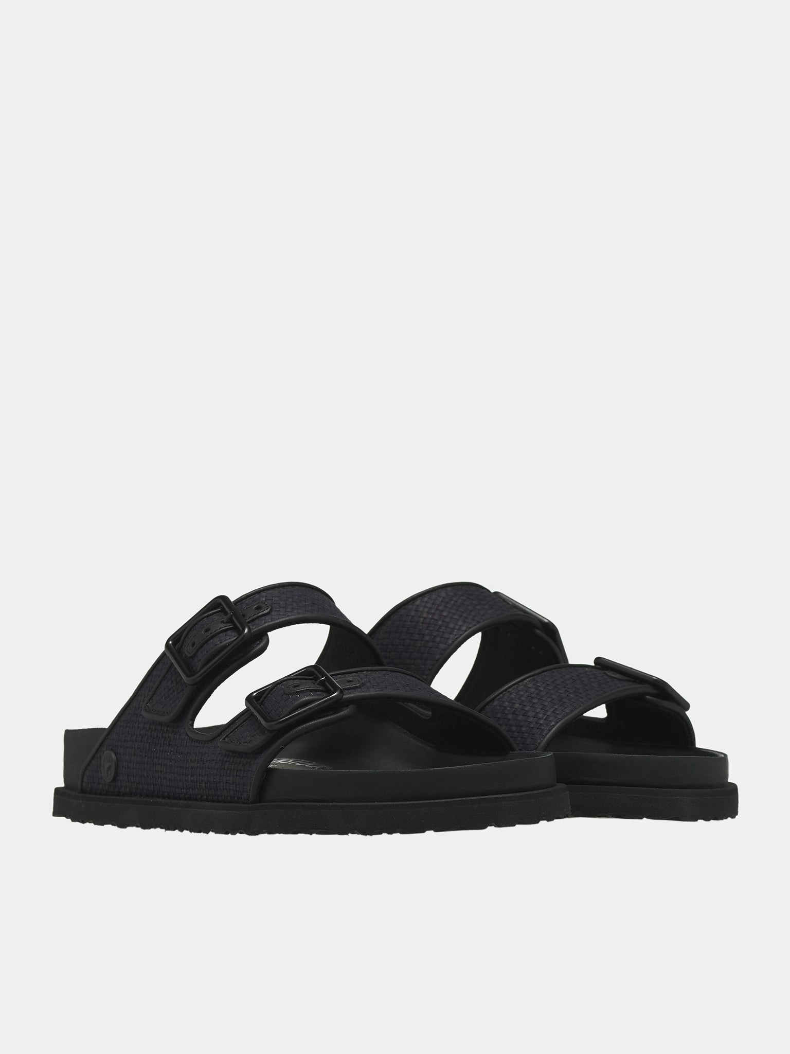 Leather Dress Sandals 1774 Raffia Arizona Sandals (1028840-ARIZONA-EXQ-TEX-BLACK)