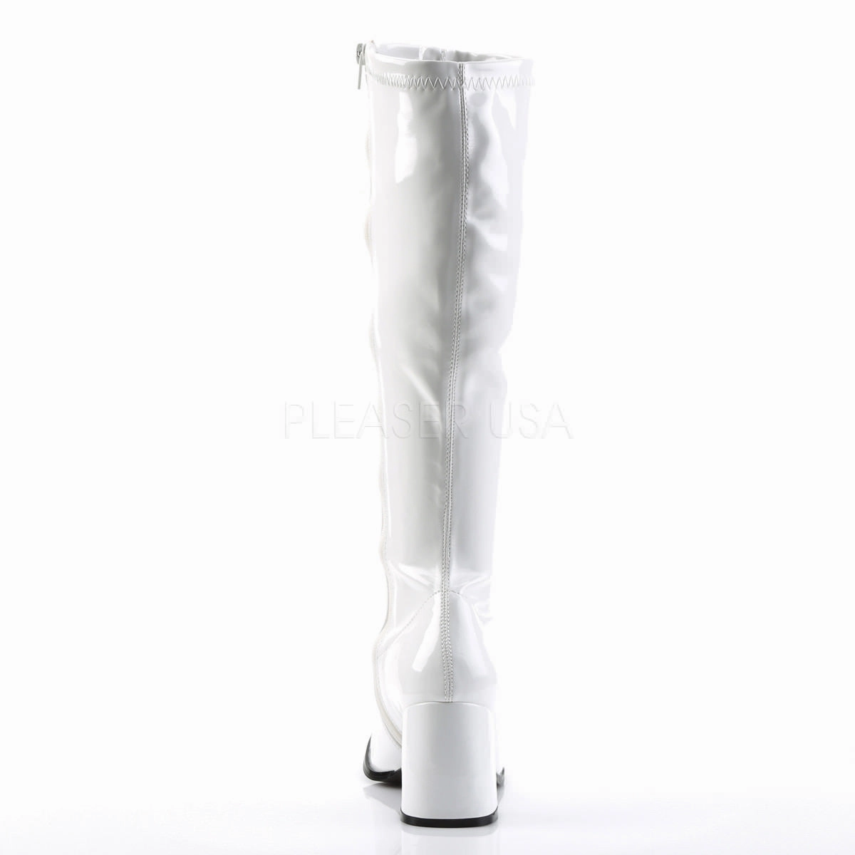 Knee High Boots Outfit 3 Inch Heel GOGO-300 White Pat