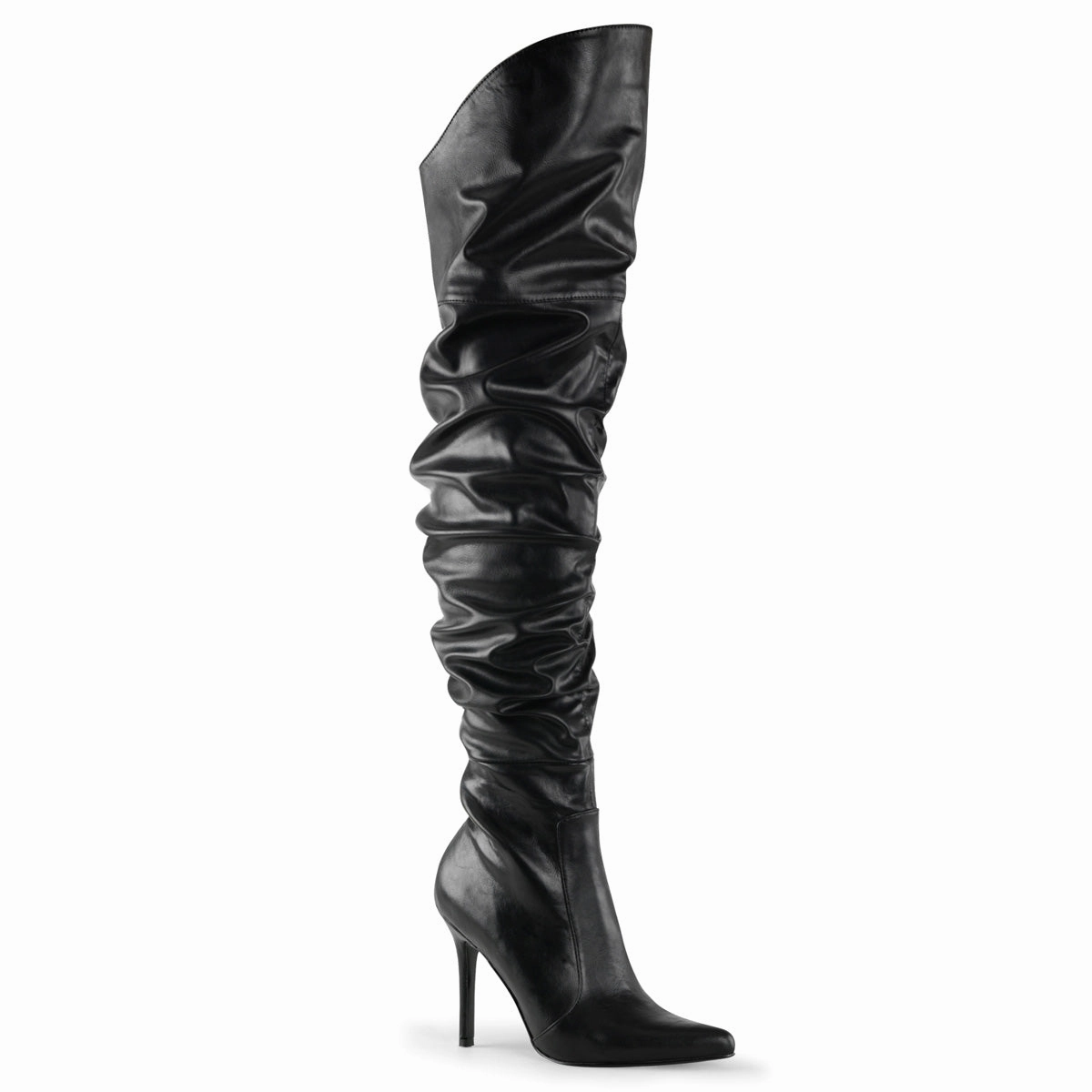 4" Faux Fur Lined, Thigh High Scrunch Boot (CLASSIQUE-3011) Slouch Knee High Boots