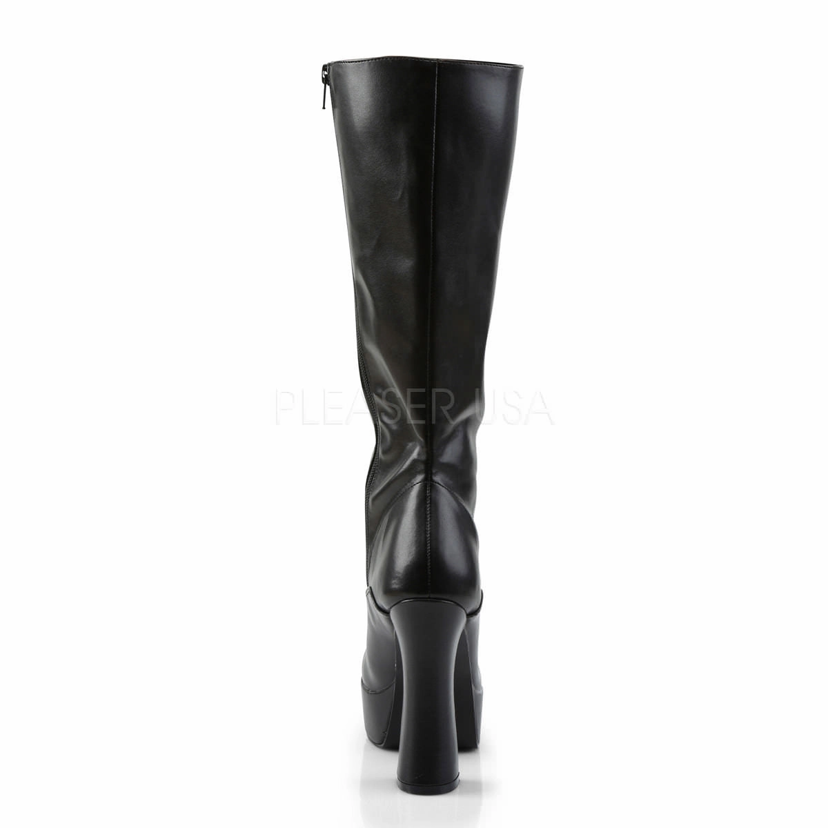 5 Inch Heel ELECTRA-2020 Black Pu Knee High Boots Pointy Toe