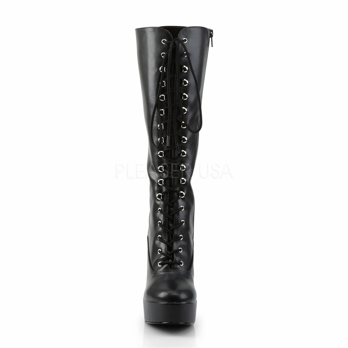 5 Inch Heel ELECTRA-2020 Black Pu High Knee Western Boots