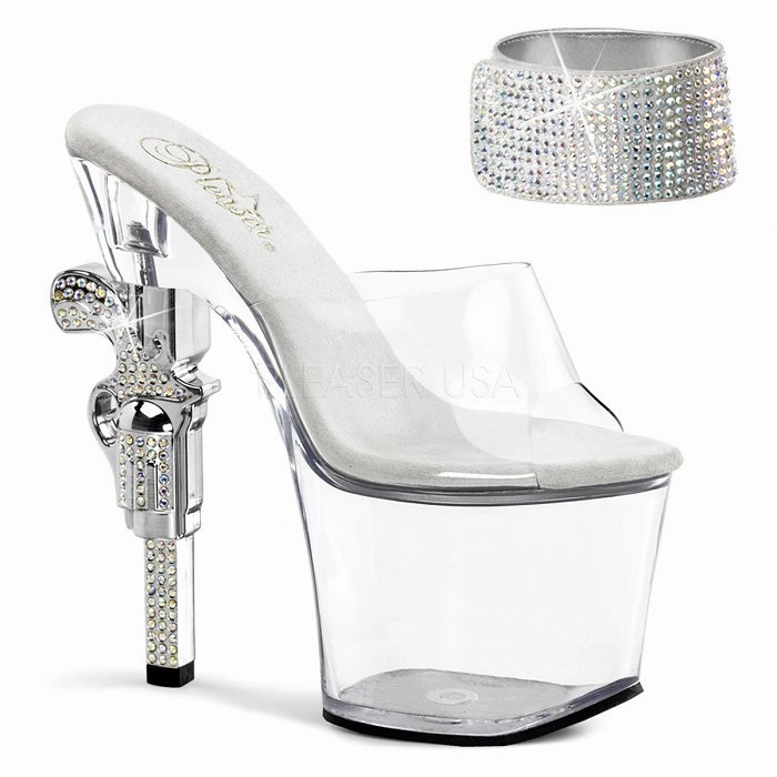 7" Rhinestone Embellished Gun Heel (REVOLVER-712) Styles Of High Heels Shoes