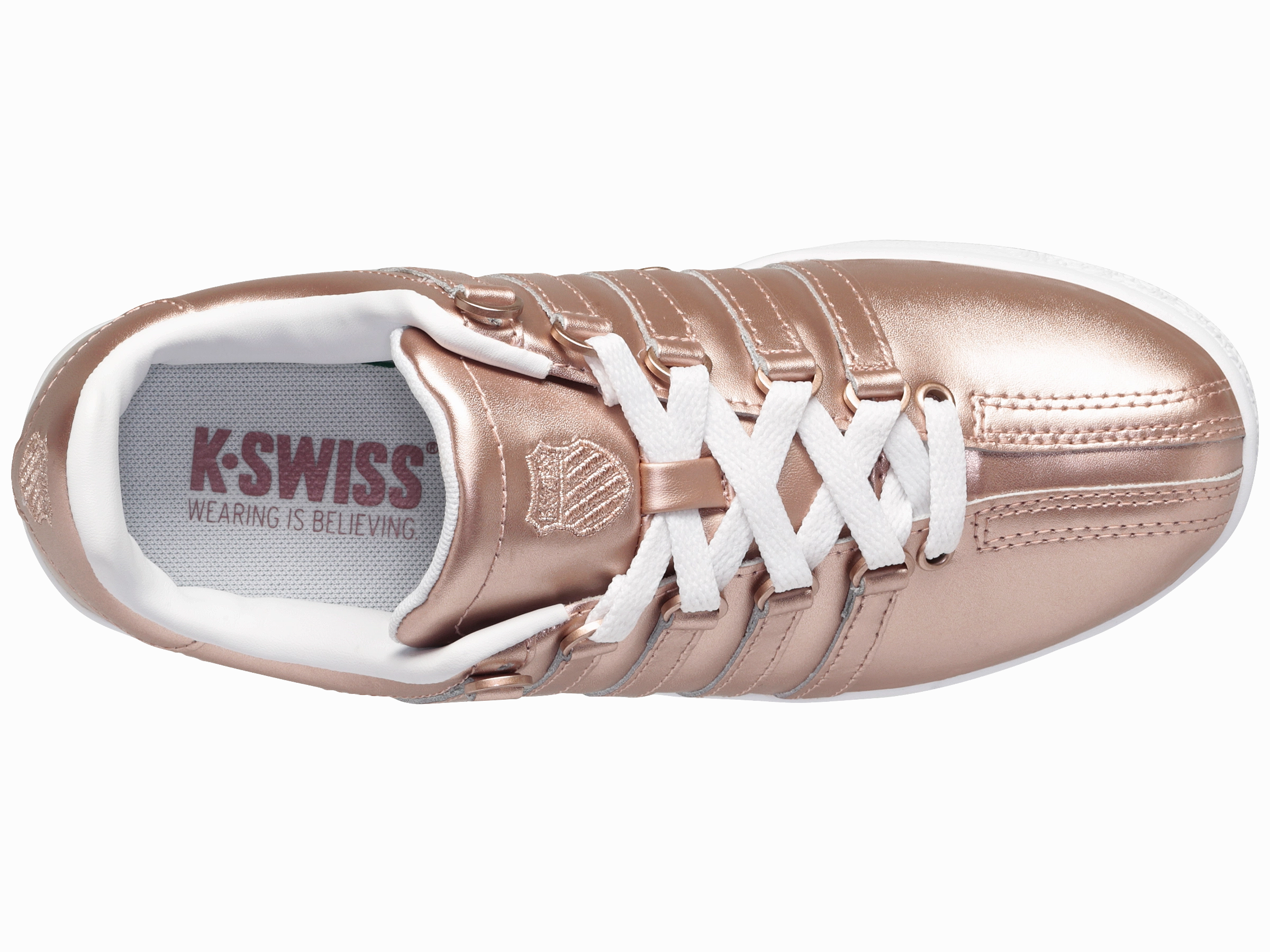 97321-673-M | CLASSIC VN | ROSE GOLD/WHITE Black And White Tennis Shoes