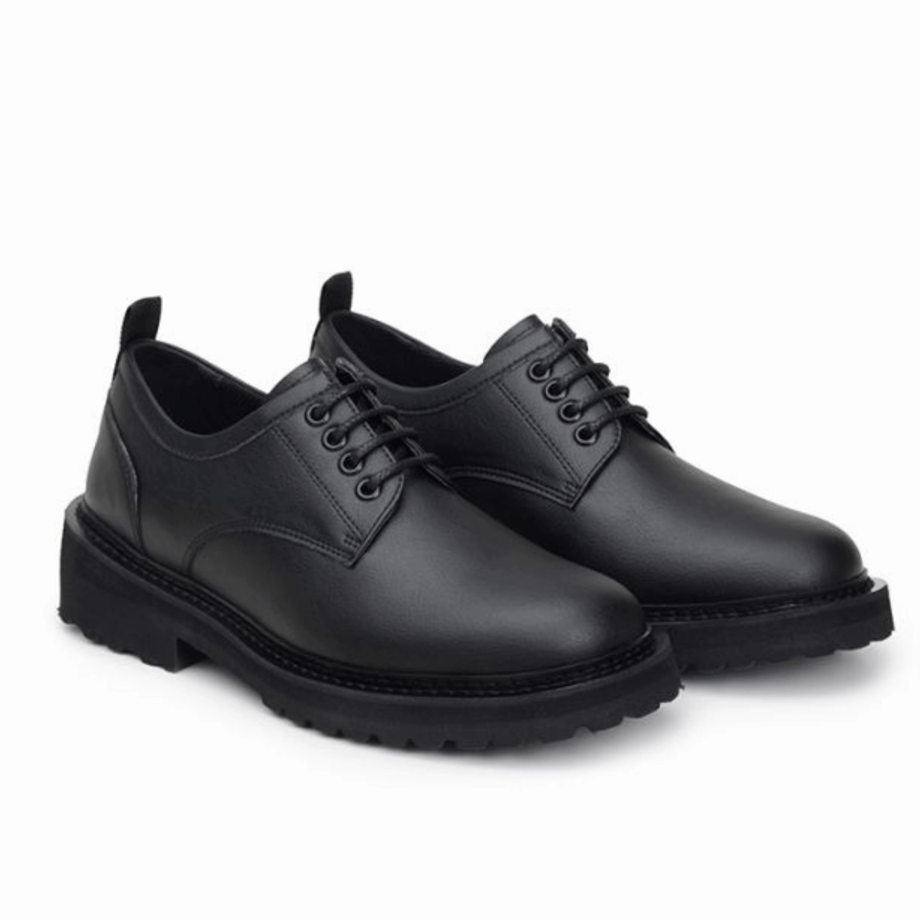 Tying Oxfords 'Everyday Derby' unisex vegan shoe with chunky sole by Ahimsa - black