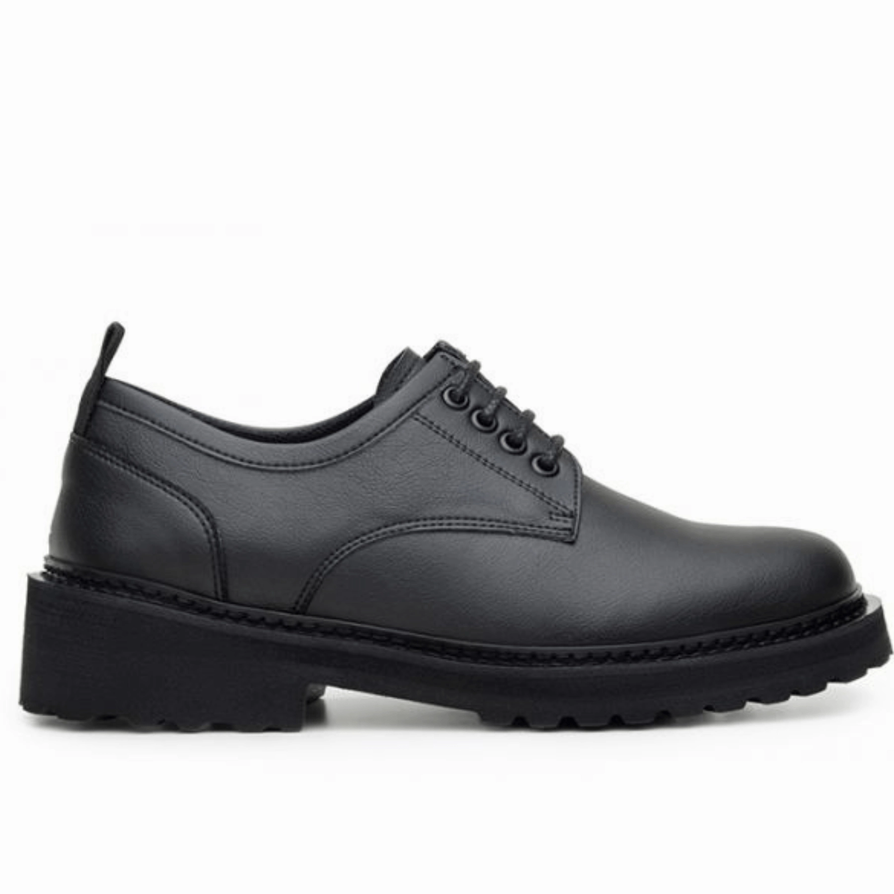 Oxfords With Tuxedo 'Everyday Derby' unisex vegan shoe with chunky sole by Ahimsa - black