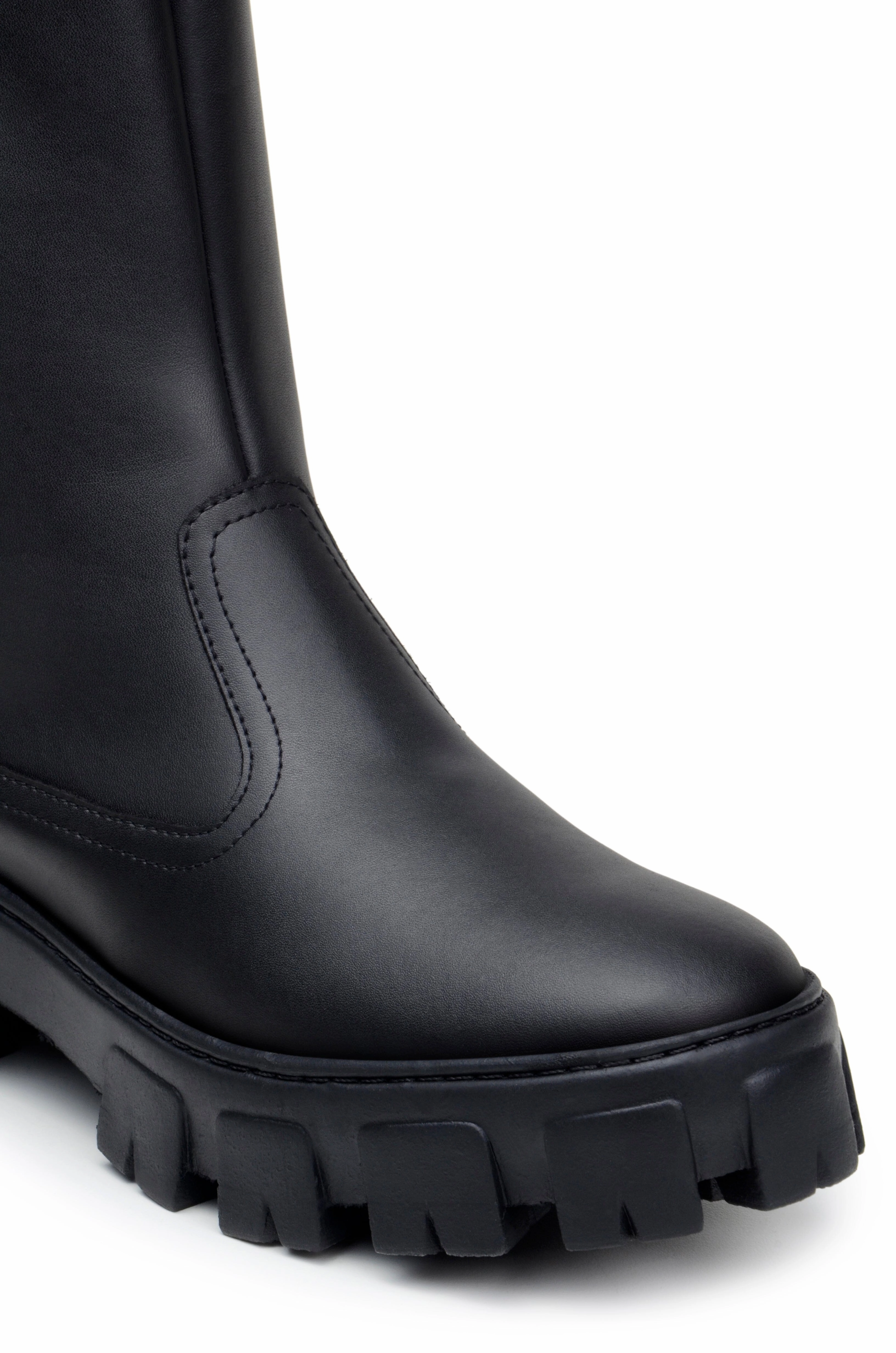 'Roberta' women's chunky sole vegan knee-high boots Zette Shoes - black Boots Ren Faire