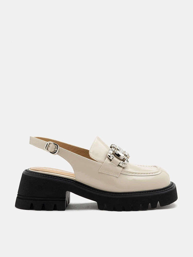 Loafers Size 13 [SALE]Yasmin Diamante Embellished Buckle Slingback Loafers