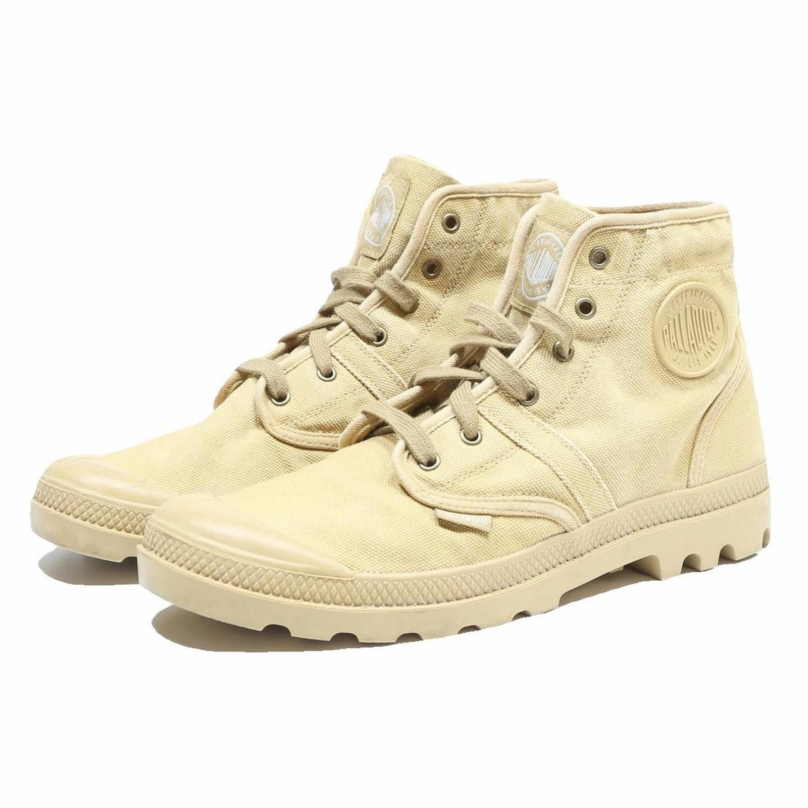PALLADIUM Pallabrouse Baggy Mens Ankle Boots Beige Canvas UK 10.5 Casual Comfort Sorel Brex Boots