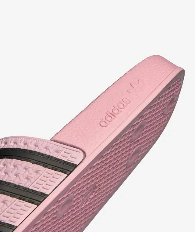 Adidas Adilette HP6511 Sandals Women's Pink Black Stripe Open Toe Slip On Slides Tonka Slippers
