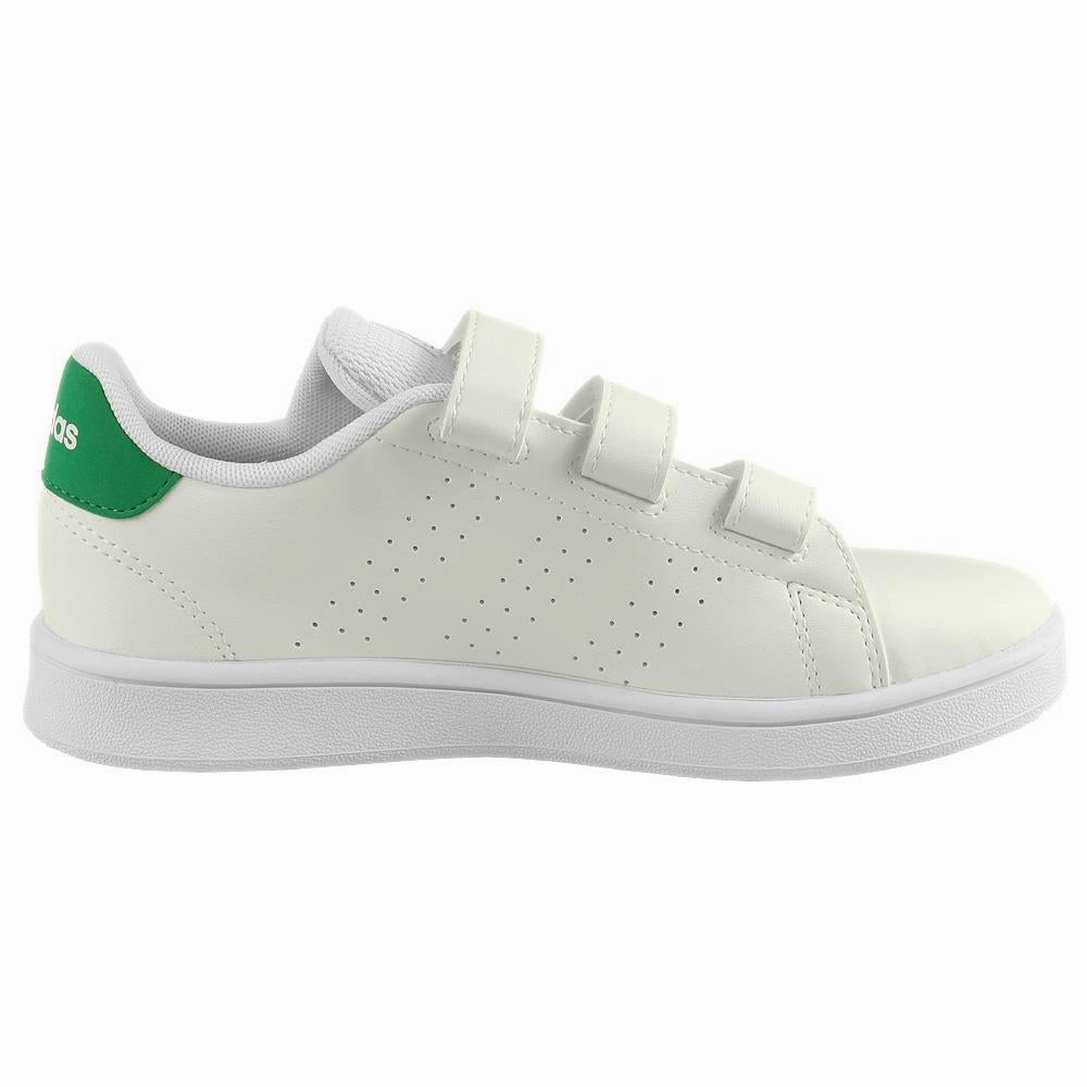 adidas Junior Advantage CF C - Cloud White/Green Best Tennis Shoes For Underpronation