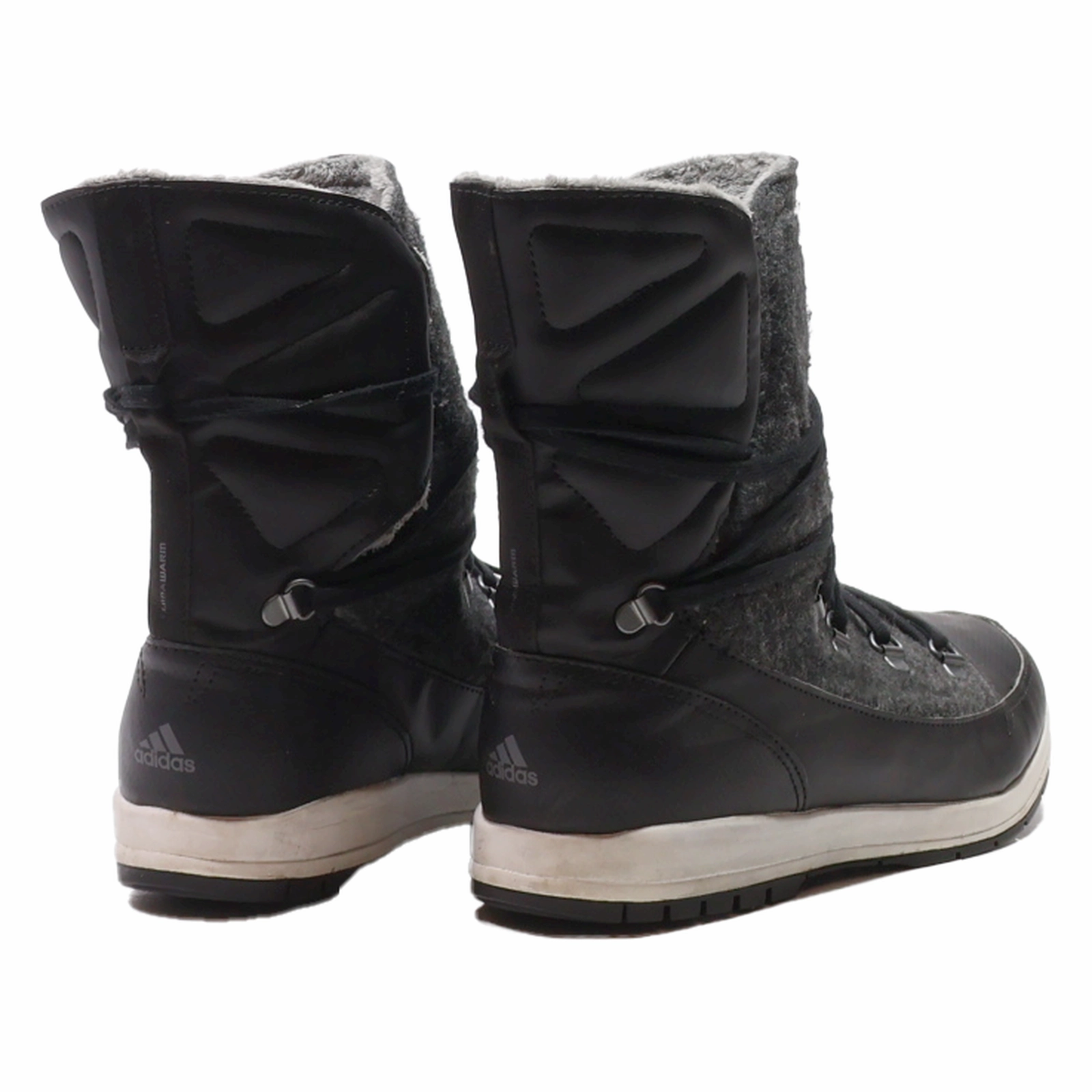 ADIDAS Snow Boots Black Synthetic Womens UK 5 Boots With Snow Spikes