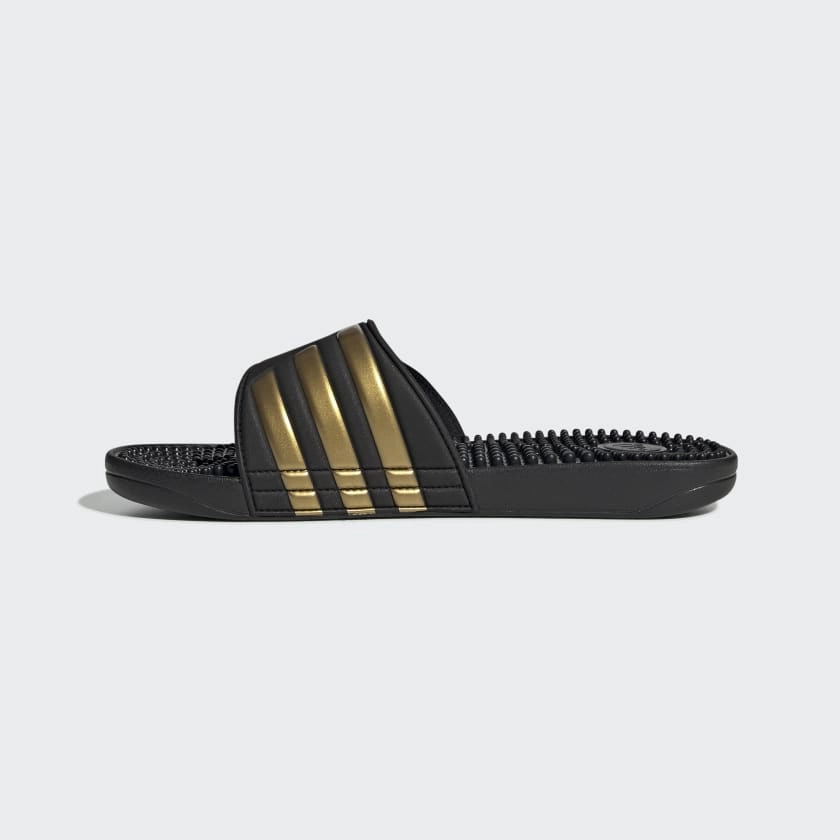 ADISSAGE SLIDES - Core Black / Gold Metallic / Core Black Foot Slippers