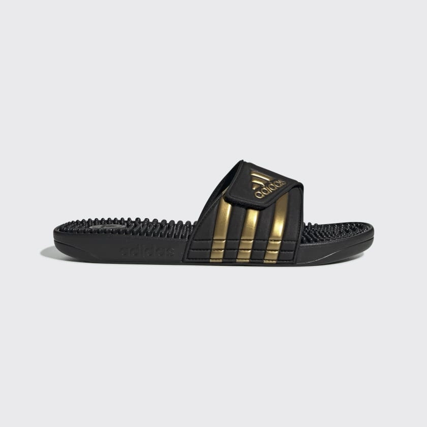 Chinese Mesh Slippers ADISSAGE SLIDES - Core Black / Gold Metallic / Core Black