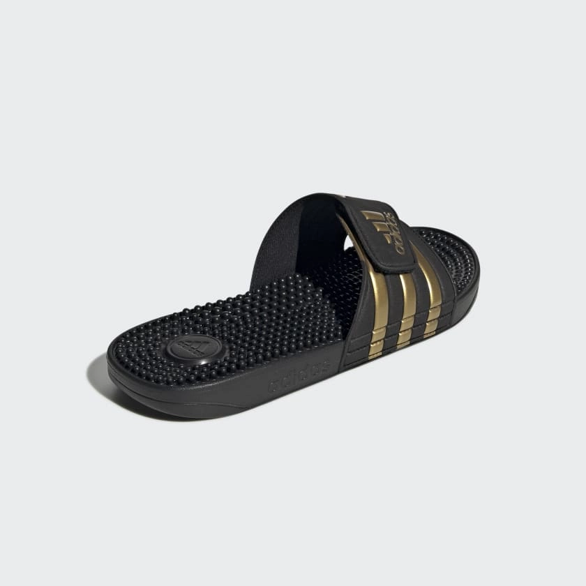 The Ruby Slippers New Orleans ADISSAGE SLIDES - Core Black / Gold Metallic / Core Black