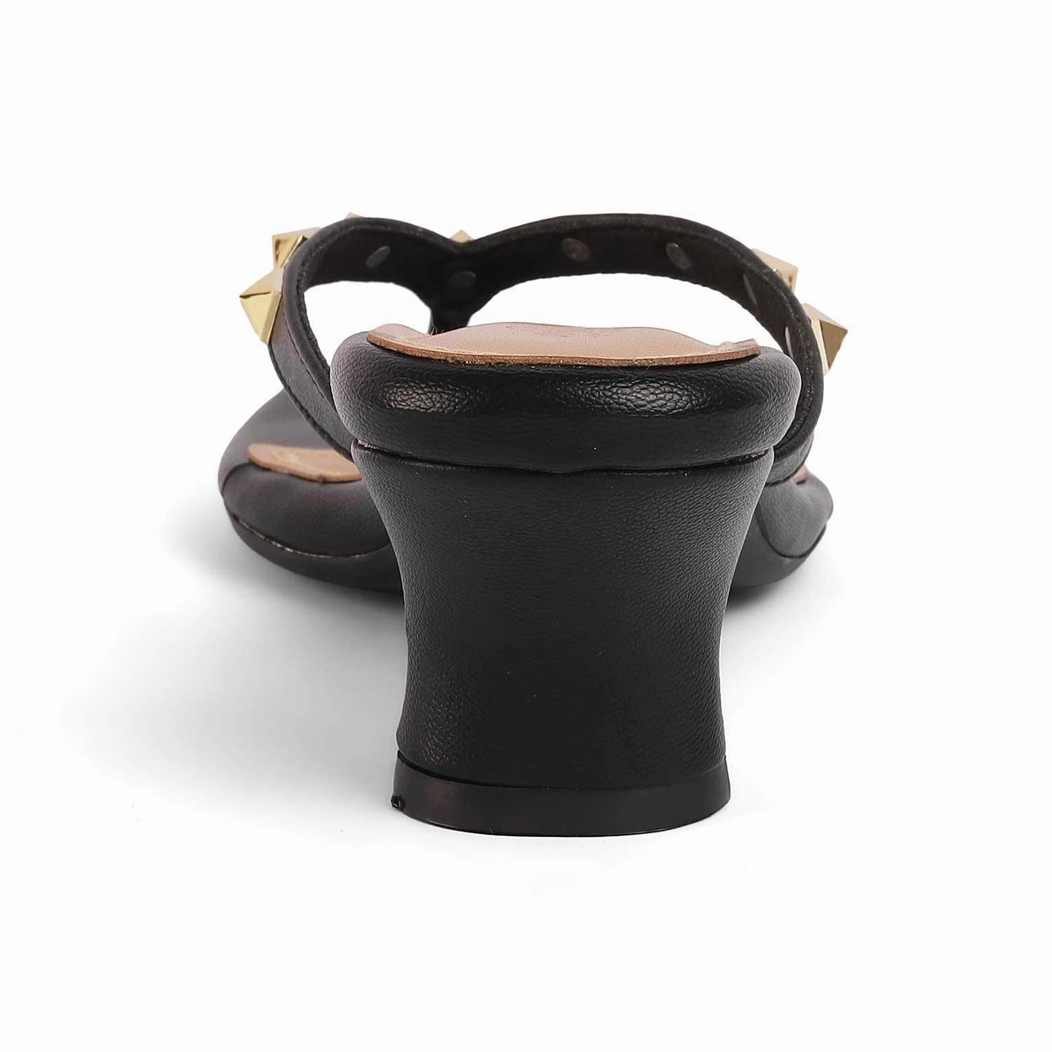 Tresmode Pugstud Black Women's Dress Heel Sandals Across Sandals