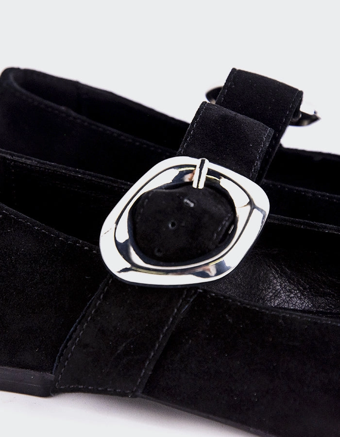 Vady Black Suede Mary Jane Hot Chocolate Shoes