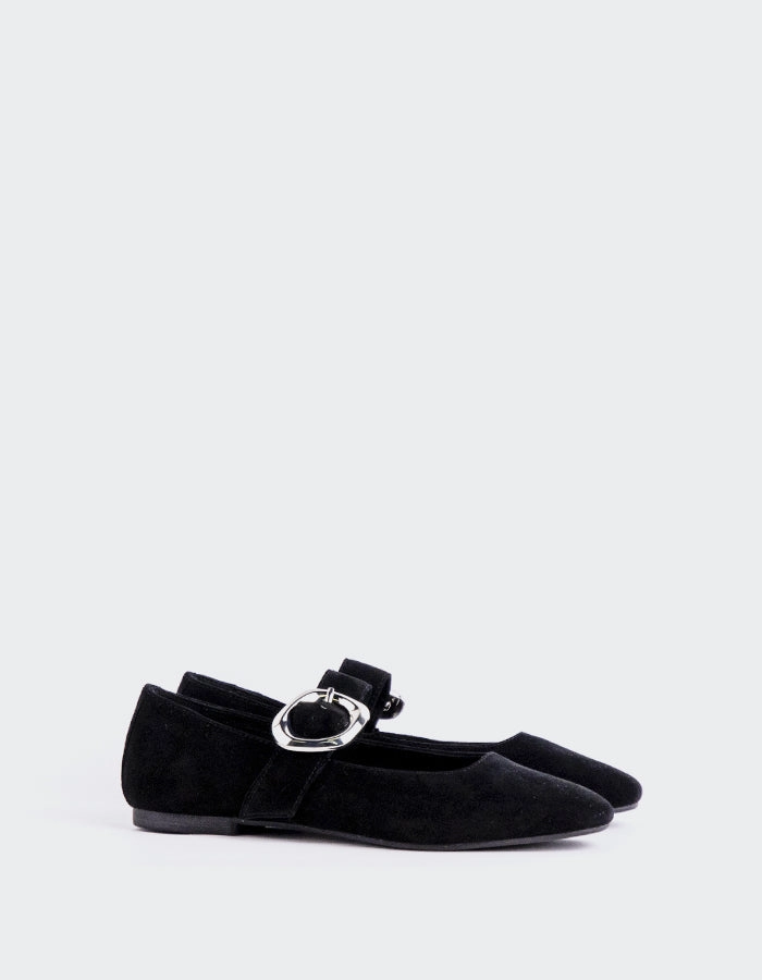 Vady Black Suede Comfortable Shoes Teachers Nurses Mary Jane