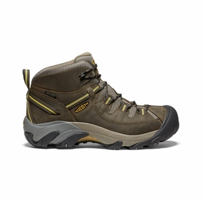 Men's Targhee II Mid Waterproof Hiking Boots  |  Black Olive/Yellow Adidas Hiking Boots Sale