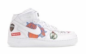 Nike Skate Shoes Air Force 1 Mid Supreme NBA White
