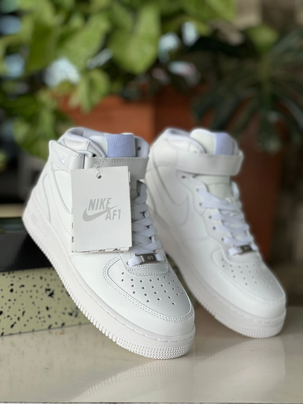 14. NULL Airforce 1 High Cut Strap Sneakers - White