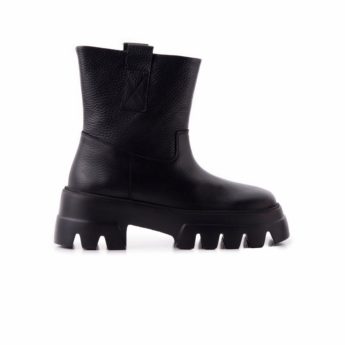 Alaska Black Leather Boy Snow Boots