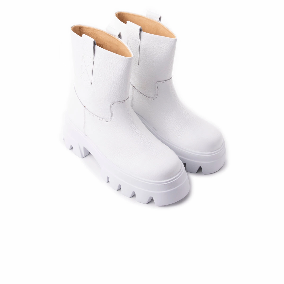 Charles David Boots Alaska White Leather
