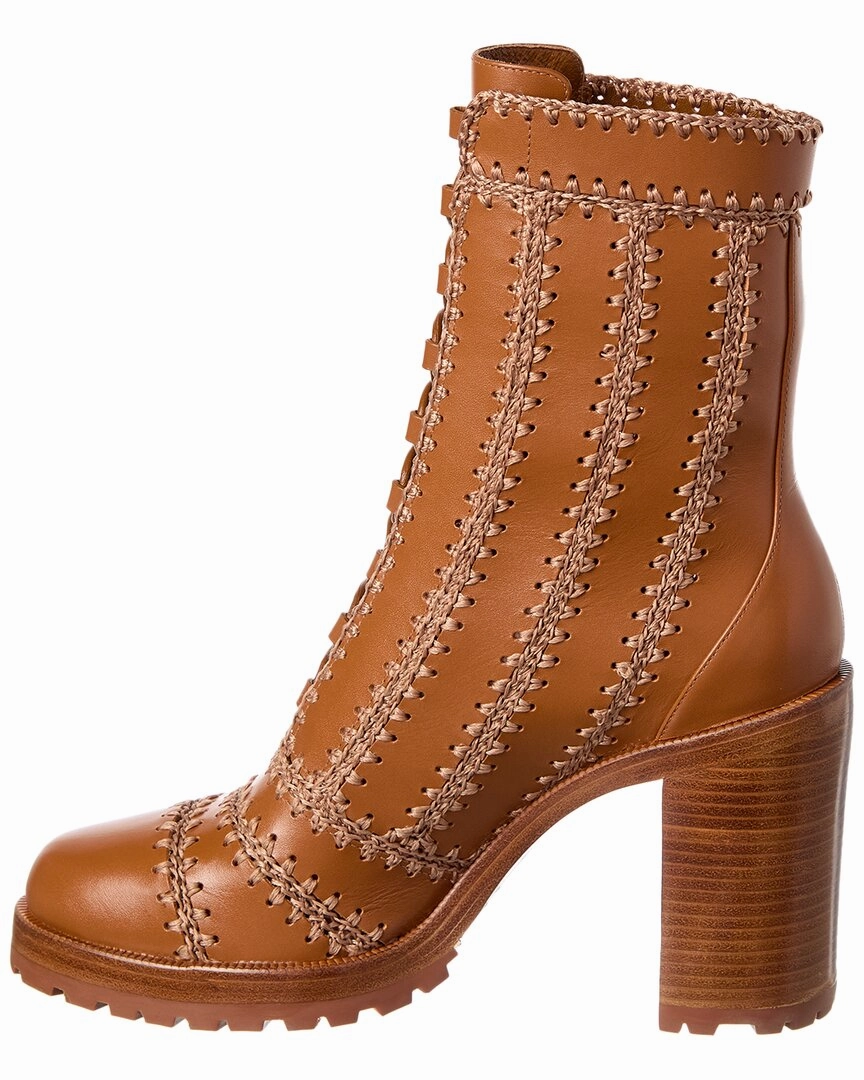 Alexandre Birman Regina Block 90 Leather Combat Boot Combat Boots Block Heel