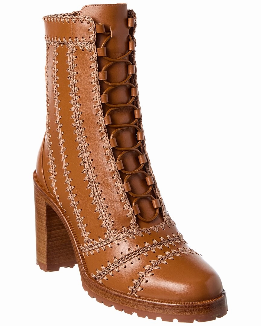 Alexandre Birman Regina Block 90 Leather Combat Boot Angel Combat Boots