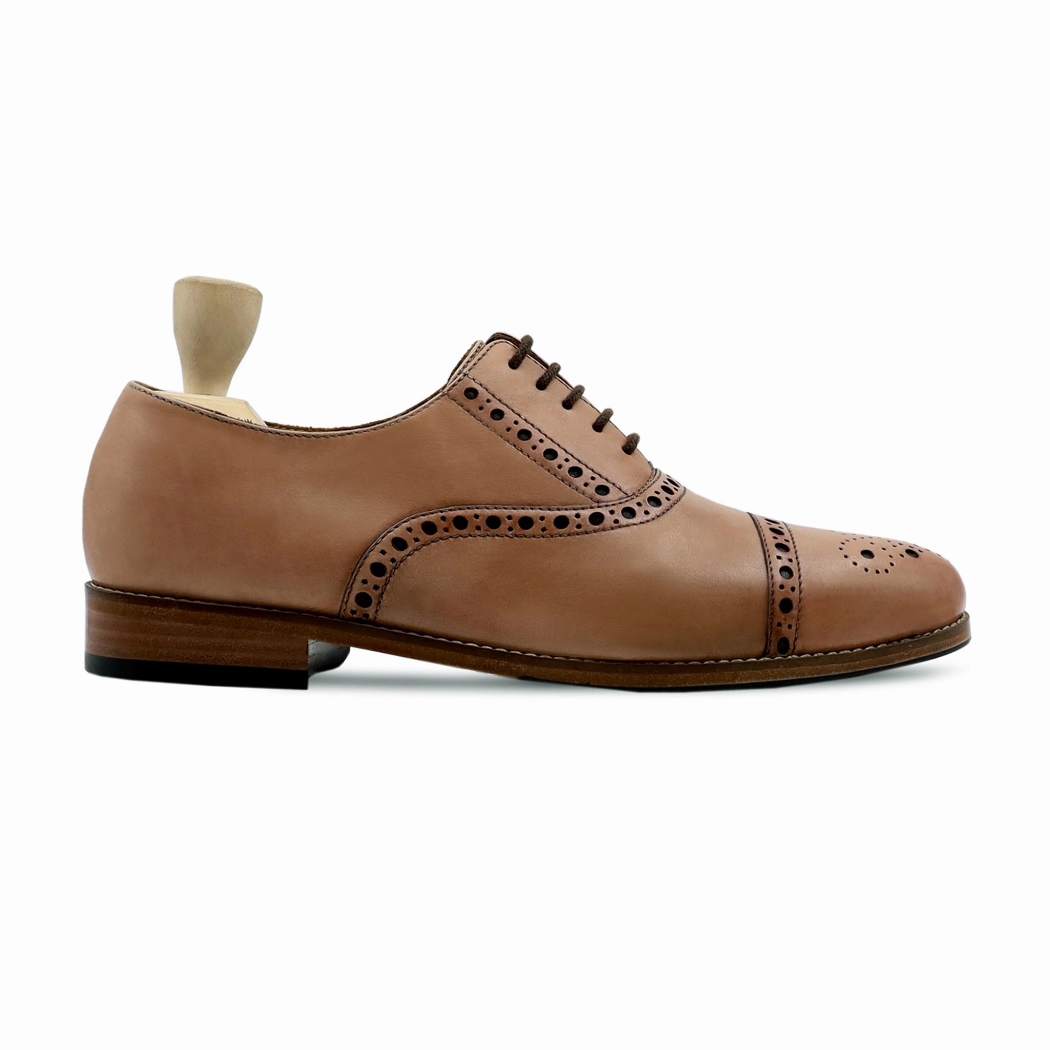 Wholecut Oxfords Algave - Men's Beige Calf Leather Oxford Shoe