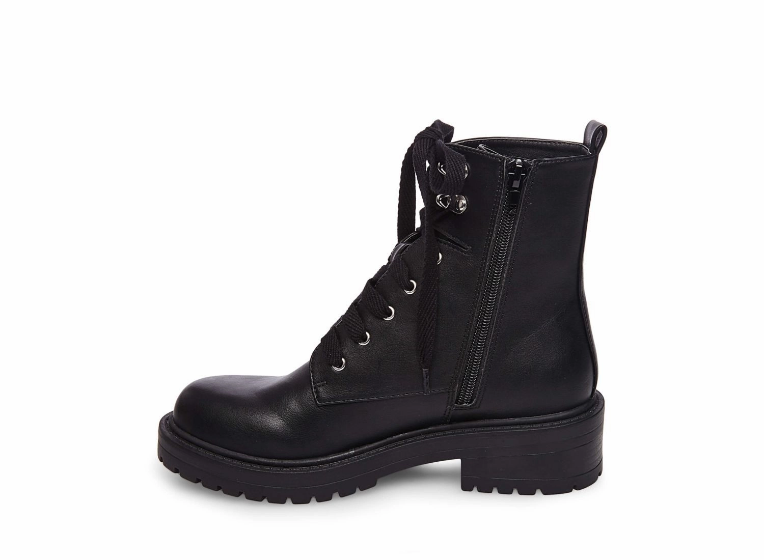 ALICEE BLACK Rubber Sole Combat Boots