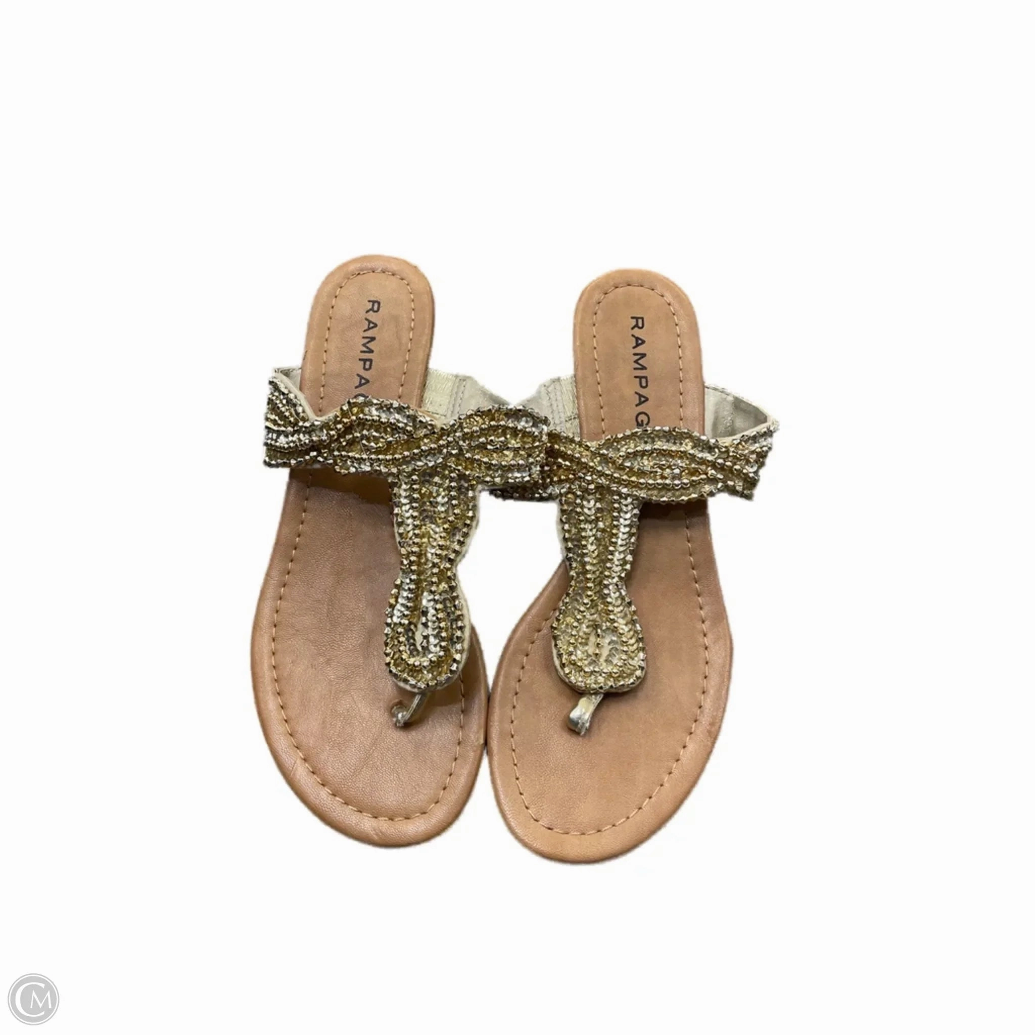 Sandals Flip Flops By Rampage In Gold, Size: 9 Ball Of Foot Pain Flip Flops