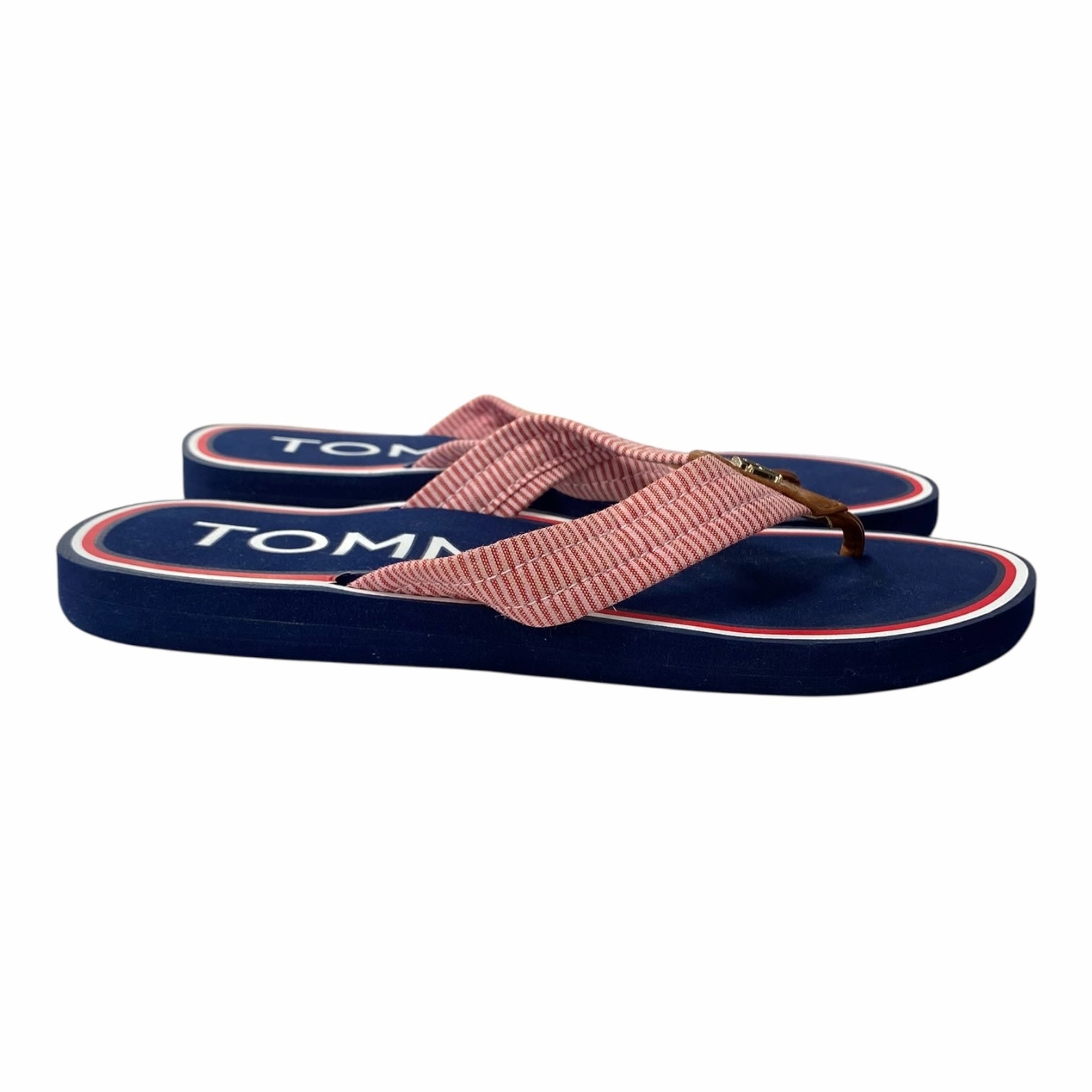 Adidas Flip Flops Sandals Flip Flops By Tommy Hilfiger In Red, Size:9