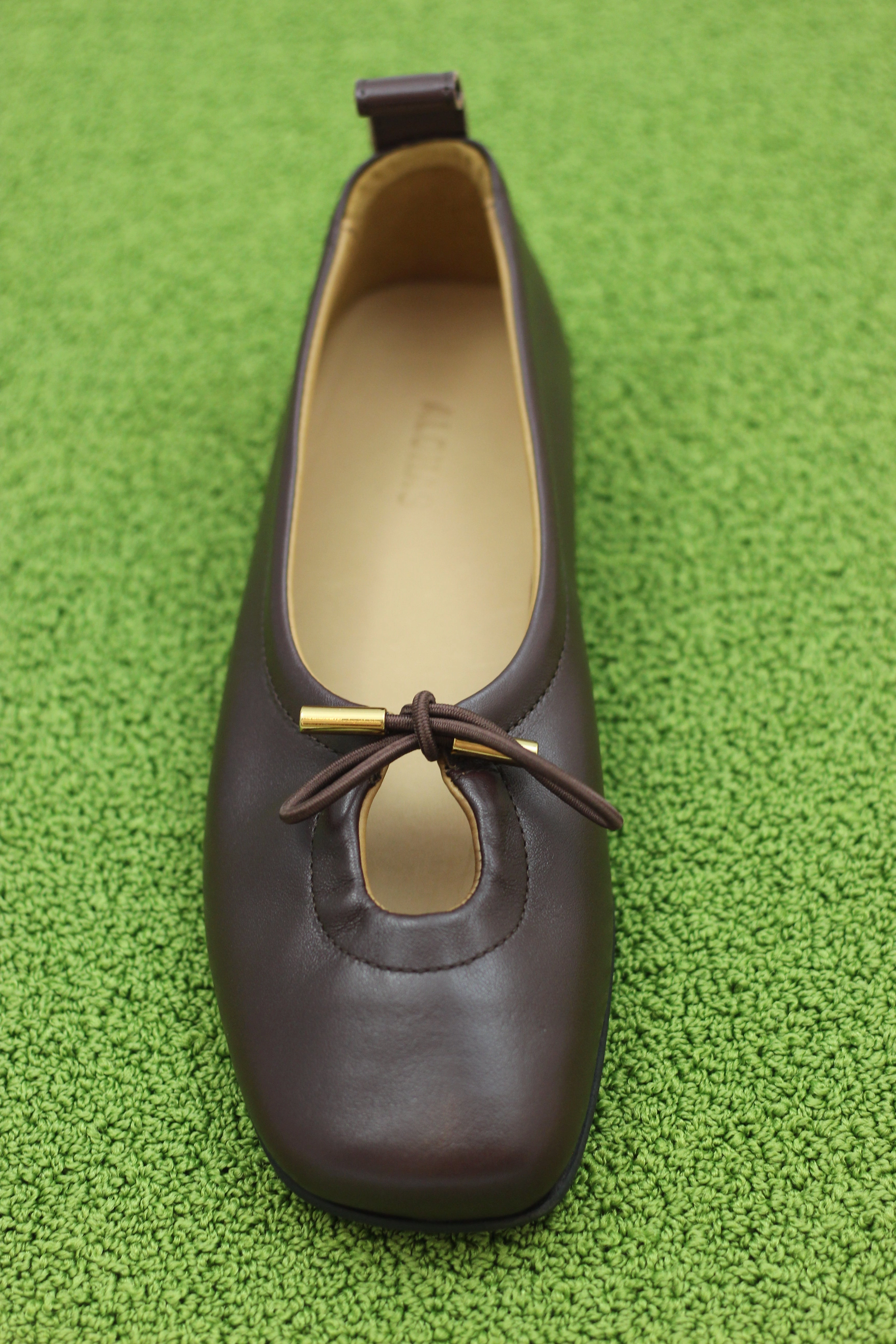 Womens Rosalind Ballet - Brown Leather Radius Knit Comp-toe Slip-on Work Sneaker