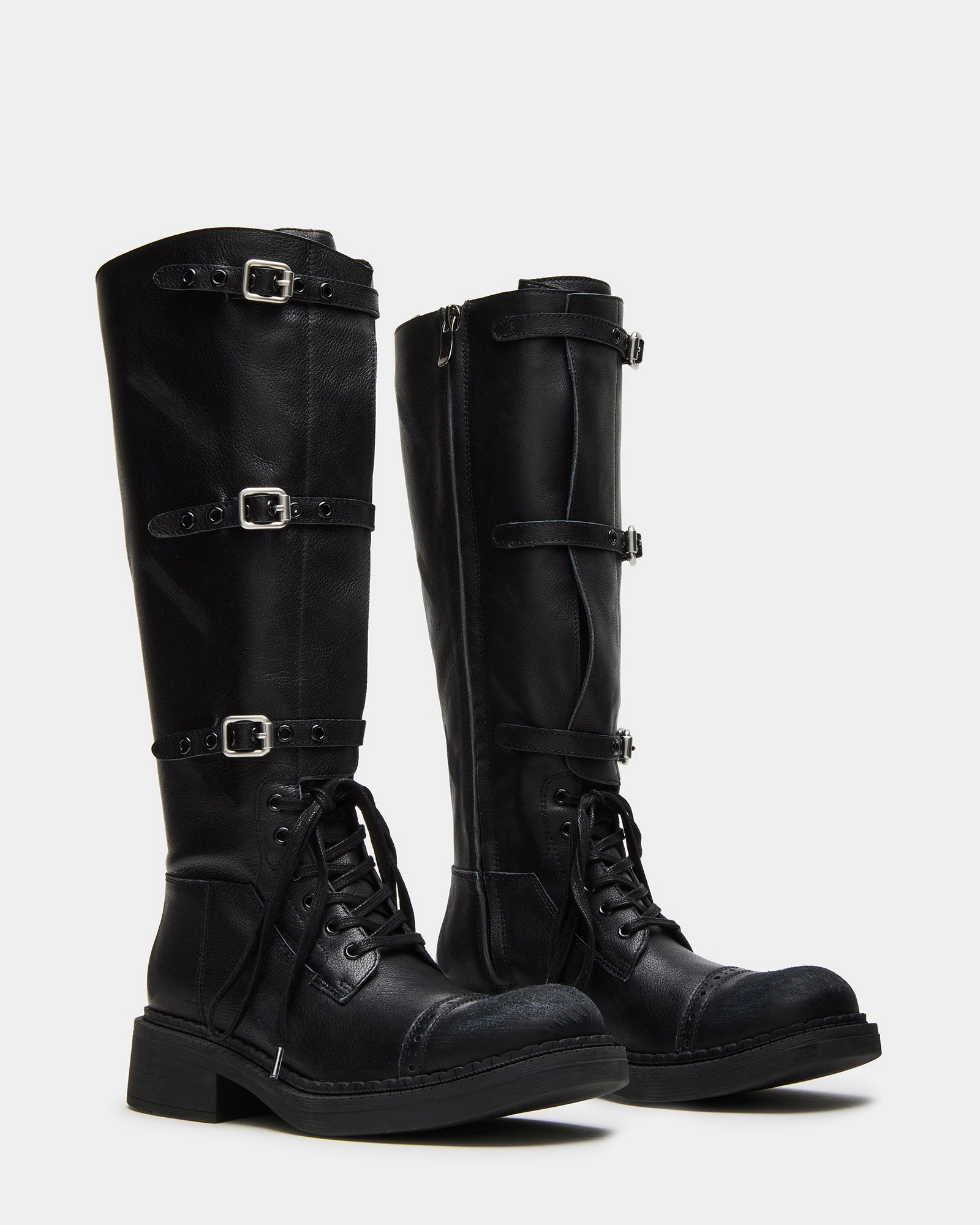 Hunter Green Combat Boots CRITICAL BLACK LEATHER