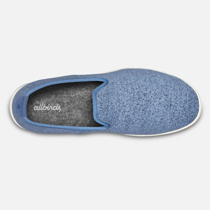 Allbirds Wool Loungers - CLASSICS: Sea Blue (Cream Sole) Logo Embossed Slip-on Espadrille