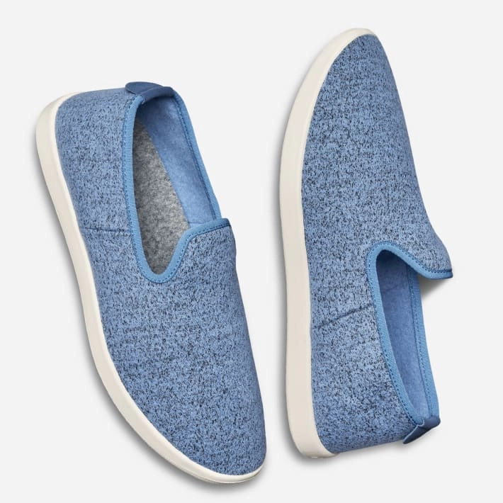 Allbirds Wool Loungers - CLASSICS: Sea Blue (Cream Sole) Leather Slip On Boots