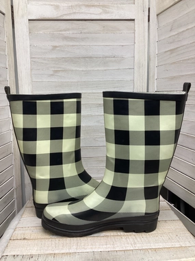 Big Rain Boots Size 5 Boots Rain By Clothes Mentor In Plaid Pattern, Size: 10