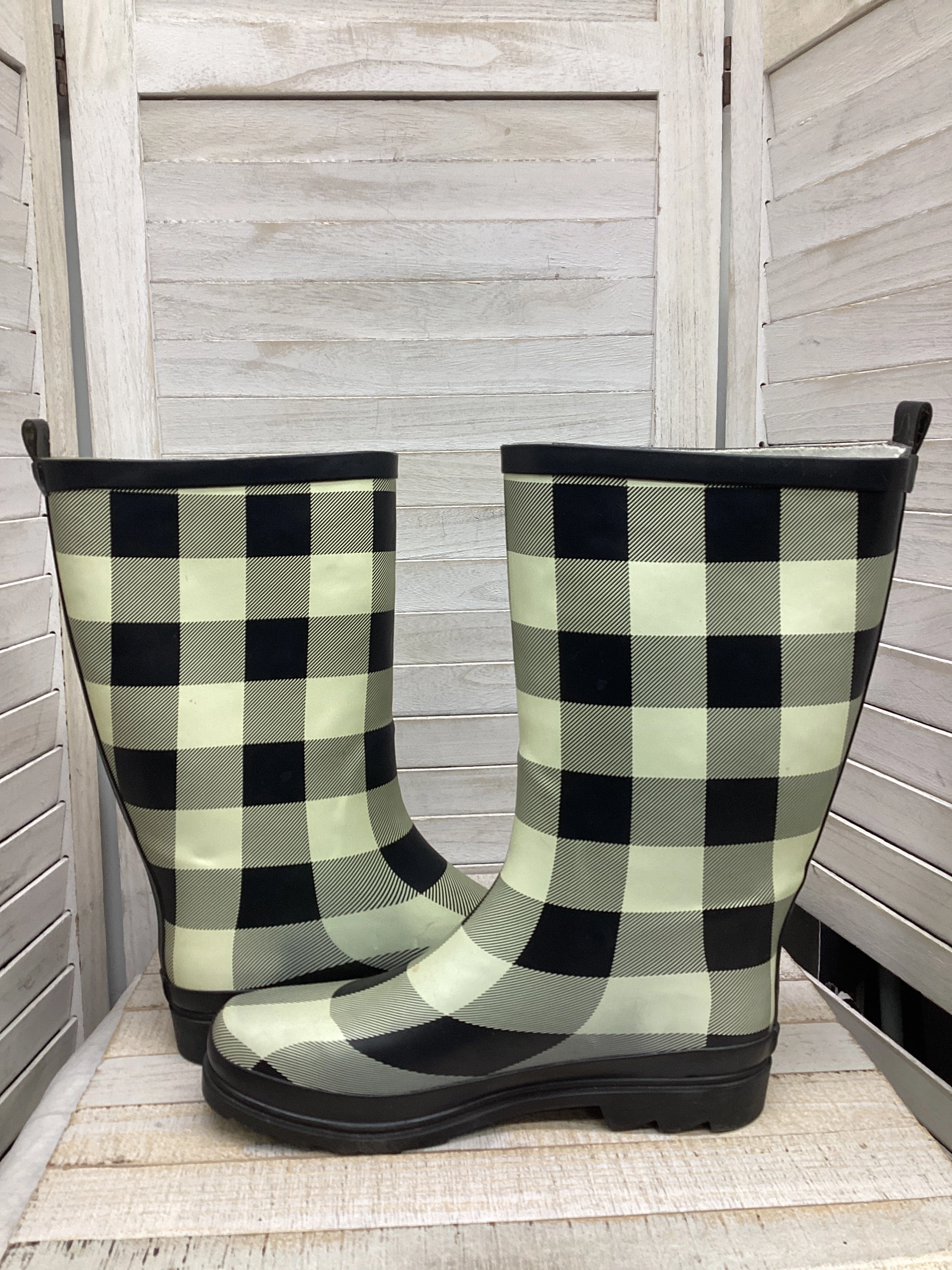 Kamik Marina Rain Boots Boots Rain By Clothes Mentor In Plaid Pattern, Size: 10