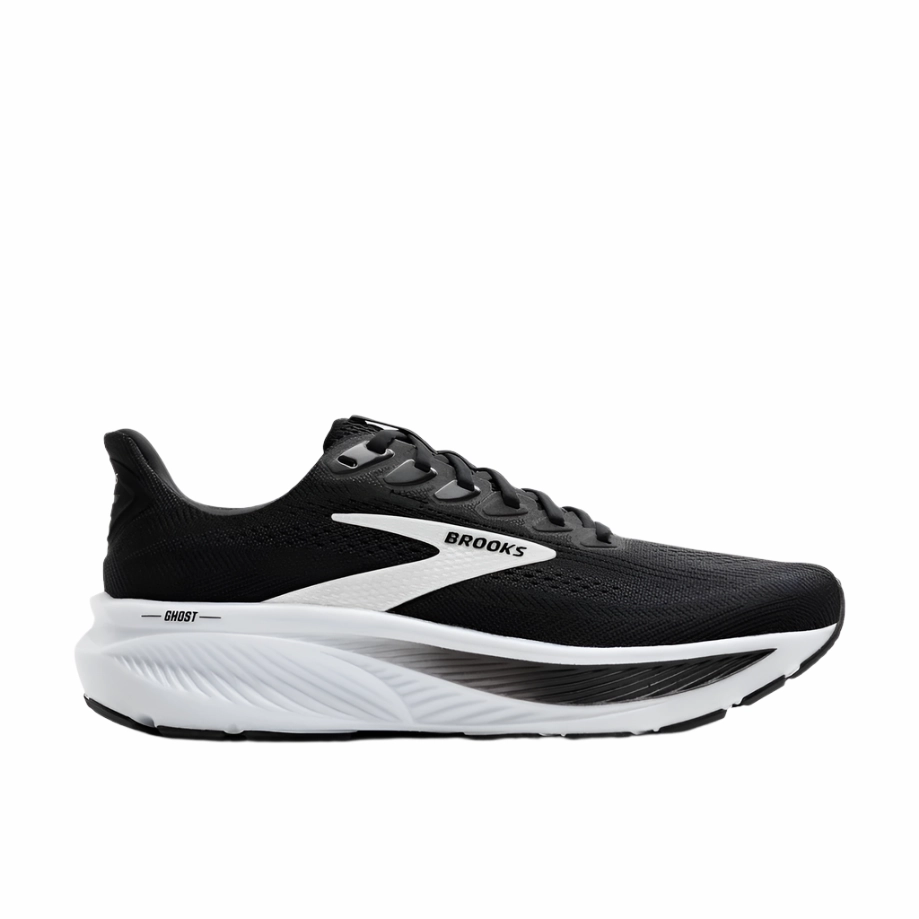 Running Shoe Outlet Stores Brooks Men's Ghost 17 Dynamic Road Running Sneaker - Black/Grey/White