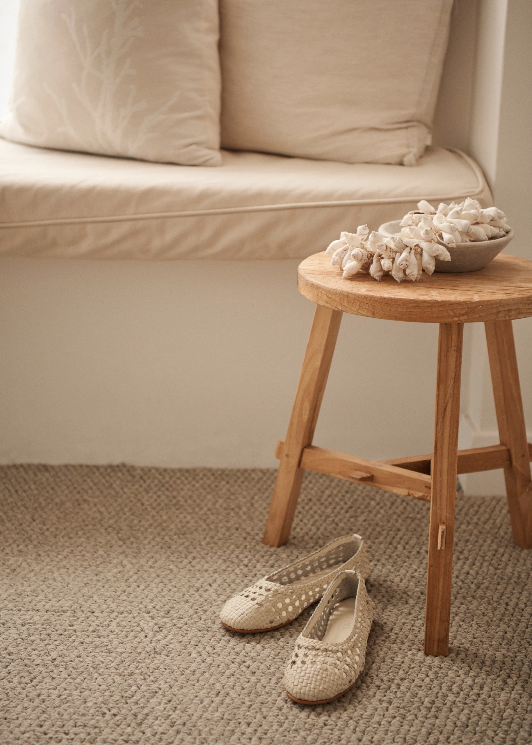 Greene Ballet Flat Off White Slipers Sale