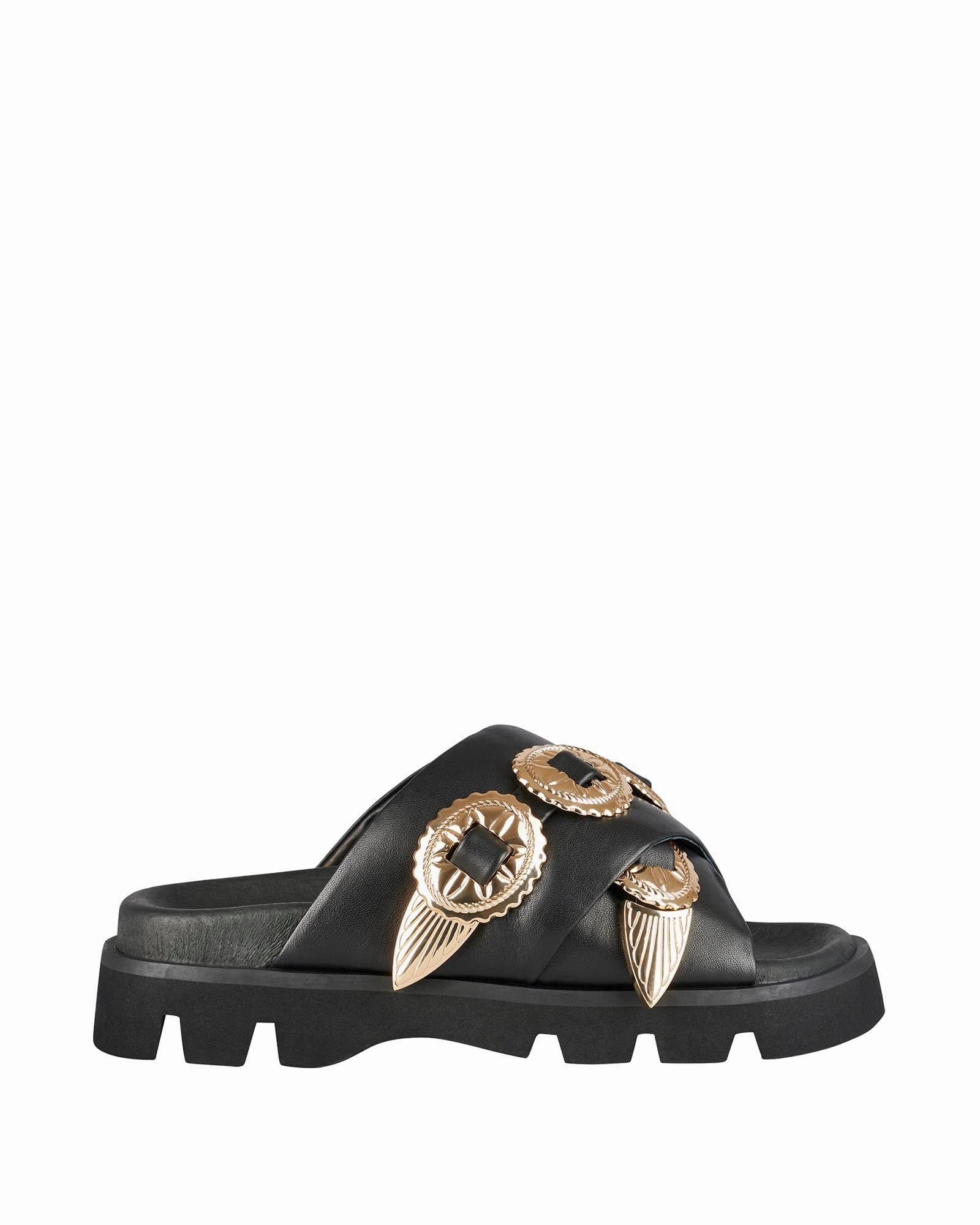 Ikea Slippers Concho Footbed Black/Gold