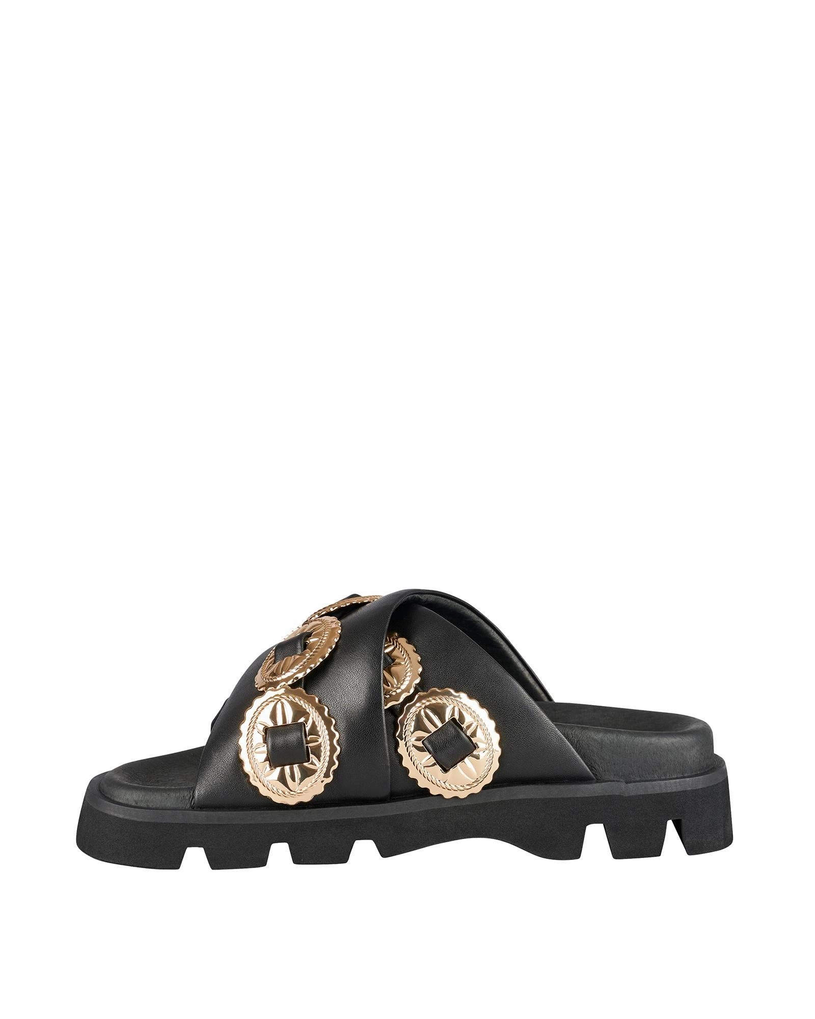 Orthofeet Slippers Reviews Concho Footbed Black/Gold