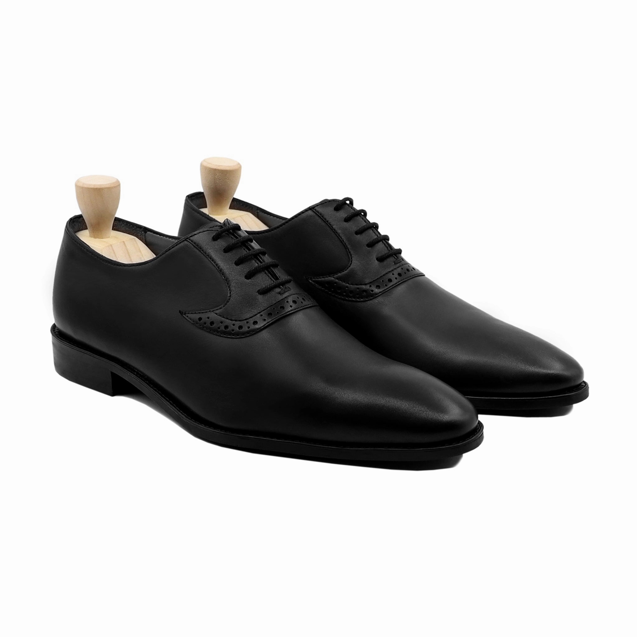 Charcoal - Men's Black Calf Leather Oxford Oxblood Oxfords