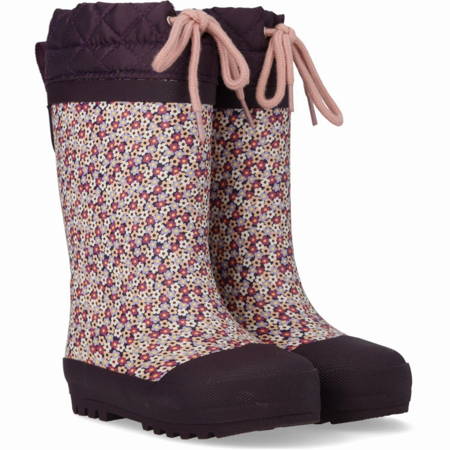 Leopard Ankle Boots Angulus Flowers/Aubergine Rubber Boot Med Woolfor