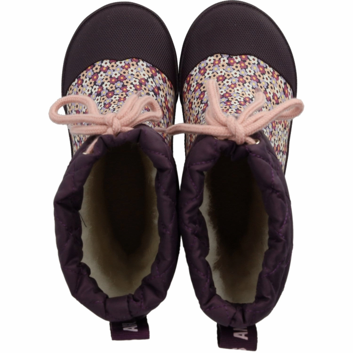 Ankle Boots High Heel Angulus Flowers/Aubergine Rubber Boot Med Woolfor