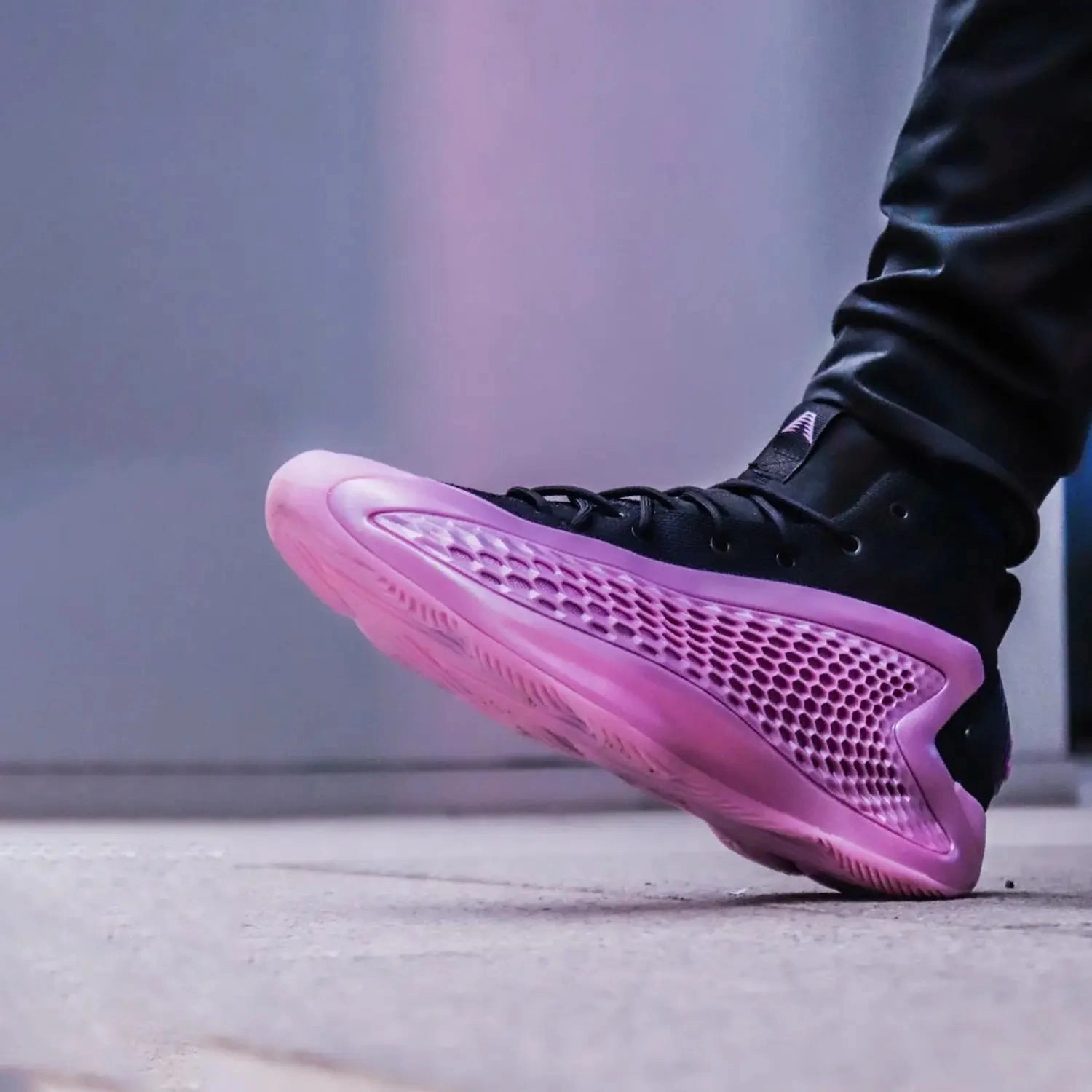 Anthony Edwards 1 "Preloved Purple" Mid Basketball Shoes Orange Basketball Shoes Kyrie