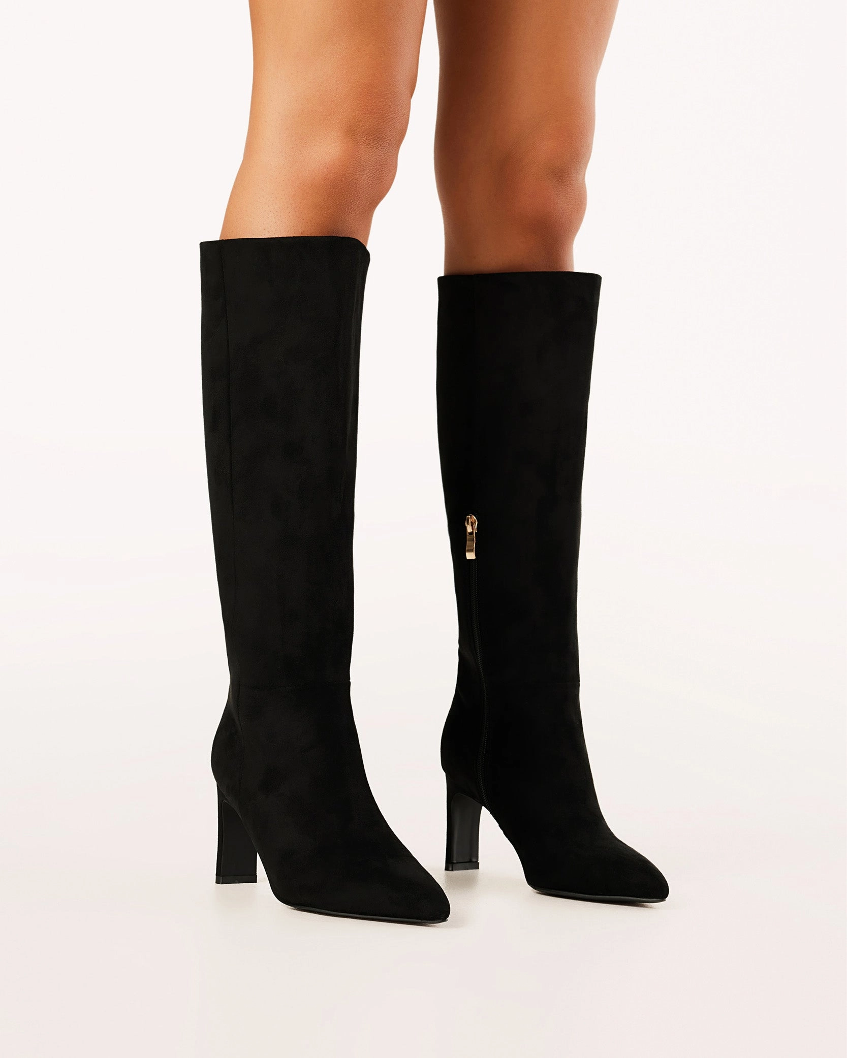 Maryana Nubuck Knee-high Boots ANTOINETTE  - BLACK SUEDE