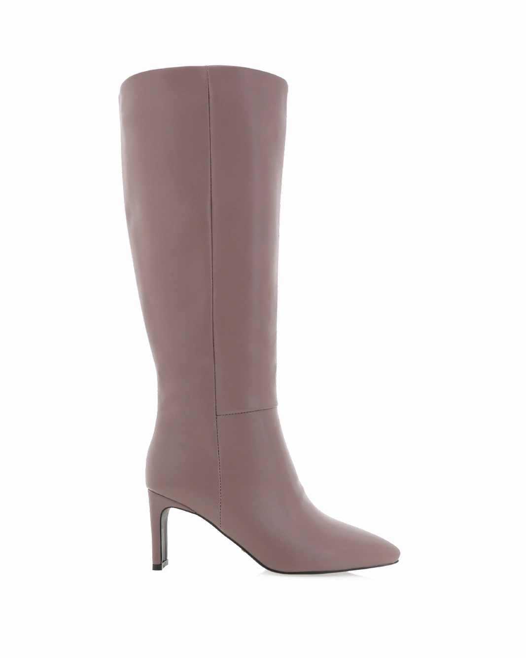 ANTOINETTE  - MAUVE Fold-over Cuffed Knee High Wedge Dress Boots